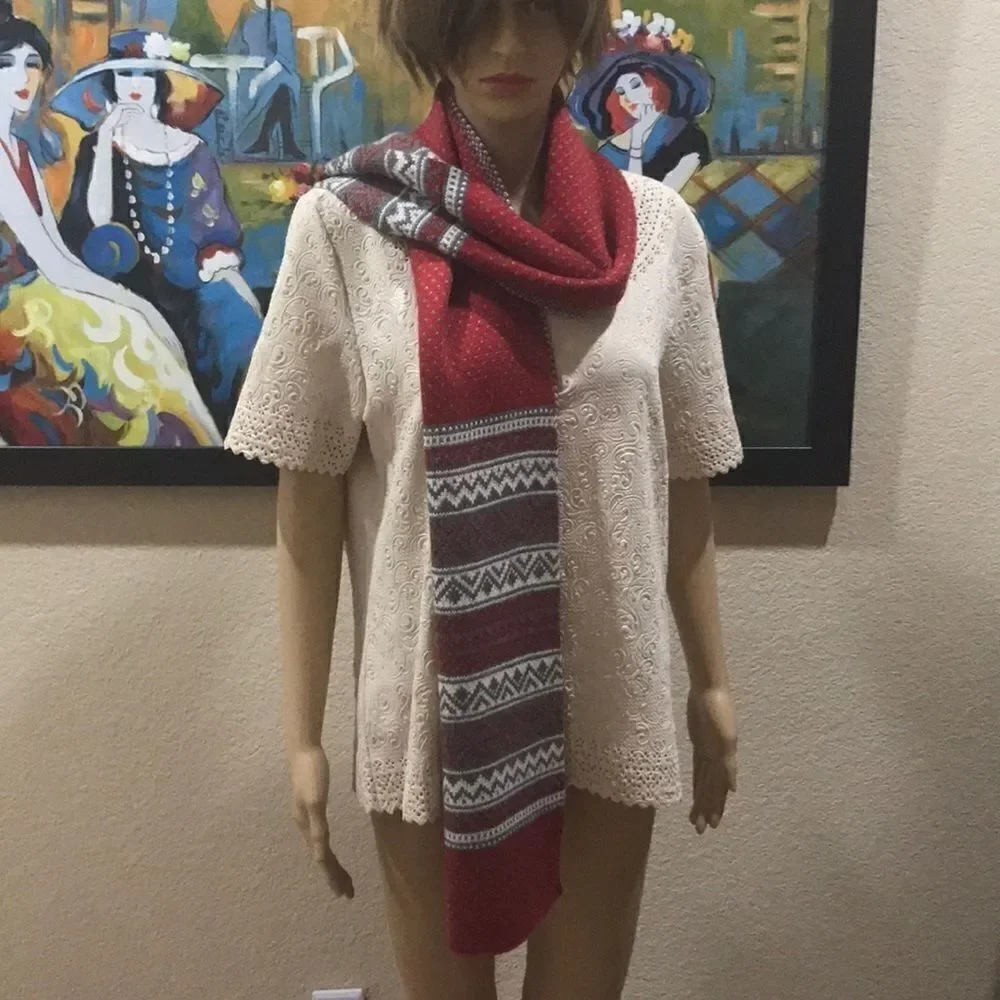 ‎Banana Republic Red Gray Scarf